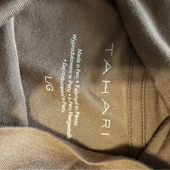 Tahari Modal Blend Mock Neck Long Sleeve Top - Size L - Taupe / Mushroom - Picture 8 of 9